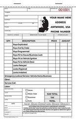 (10) Locksmith Work Order / NUMBERED Invoice Books 50 2-part sets per book