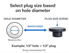 Rubber Hole Plugs for Automotive 12 Sizes Compression Stem 15 per Package