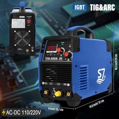 TIG Welder With Gas/Gasless S7 110V/220V 200 Amp 3-in-1 Welding Machine