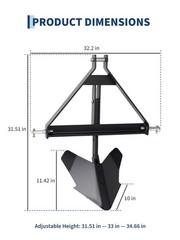Middle Buster for Category 1, 3 Point Quick Hitch Tractors, Heavy Duty Steel