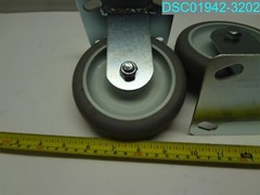QTY=3: Plate Mount Caster 6″H X 4-5/8″D X 1-1/8″W PLATE 4″L X 4-1/2″ W
