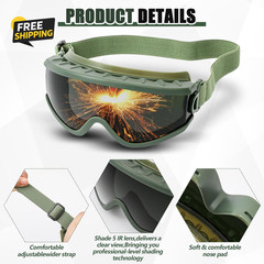 Welding Goggles Welding Safety Glasses Shade 5 IR Lens Cutting Torch Goggles