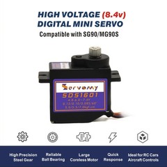-SDS1601, High Torque Coreless Digital Micro Servo, 7.5Kgf.cm 0.07s 8.4V, Met…