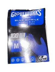 Ammex Gloveworks GWRBN44100 Royal Blue Disposable Nitrile Glove PF 6 Mil Size: M