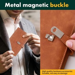 Leather Business Card Organizer Book, 120 Slot Credit Card Holder Case for Men &