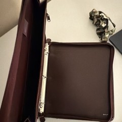 Vintage Brown Leather Croc Embossed Zipper 3-Ring Binder 1in Dual Power