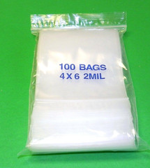 4×6 Reloc Zippit Bags Clear 2 Mil Reclosable Poly Bag 4″ x 6″ Pack of 100