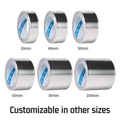 Aluminium Foil Tape Rolls 30/50mm x 5/10/20m Heat Insulation Self Adhesive Duct