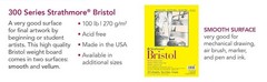 300 Series Bristol Paper Pad, Smooth, Tape Bound, 11×14 inches, 20 Sheets