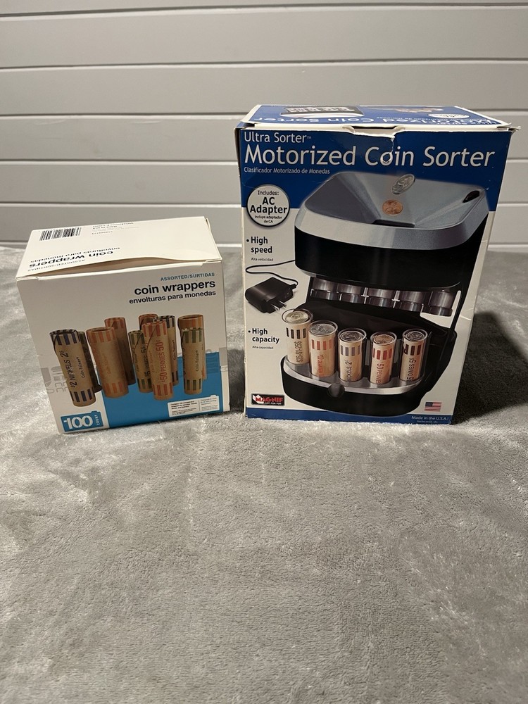 Magnif Ultra Sorter Motorized Coin Sorter 4873 USA with BONUS Assorted CoinTubes