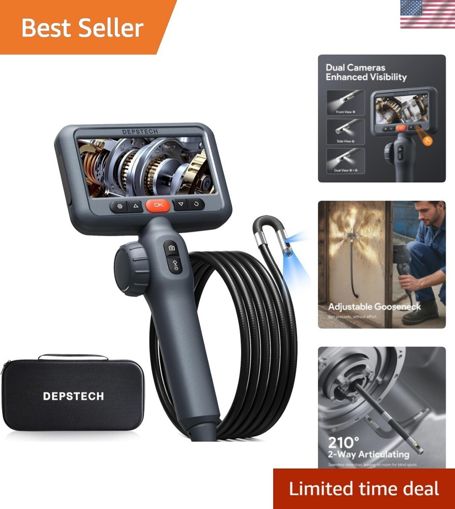 DEPSTECH Dual Lens Endoscope with 4.5” Display for Precise Inspections