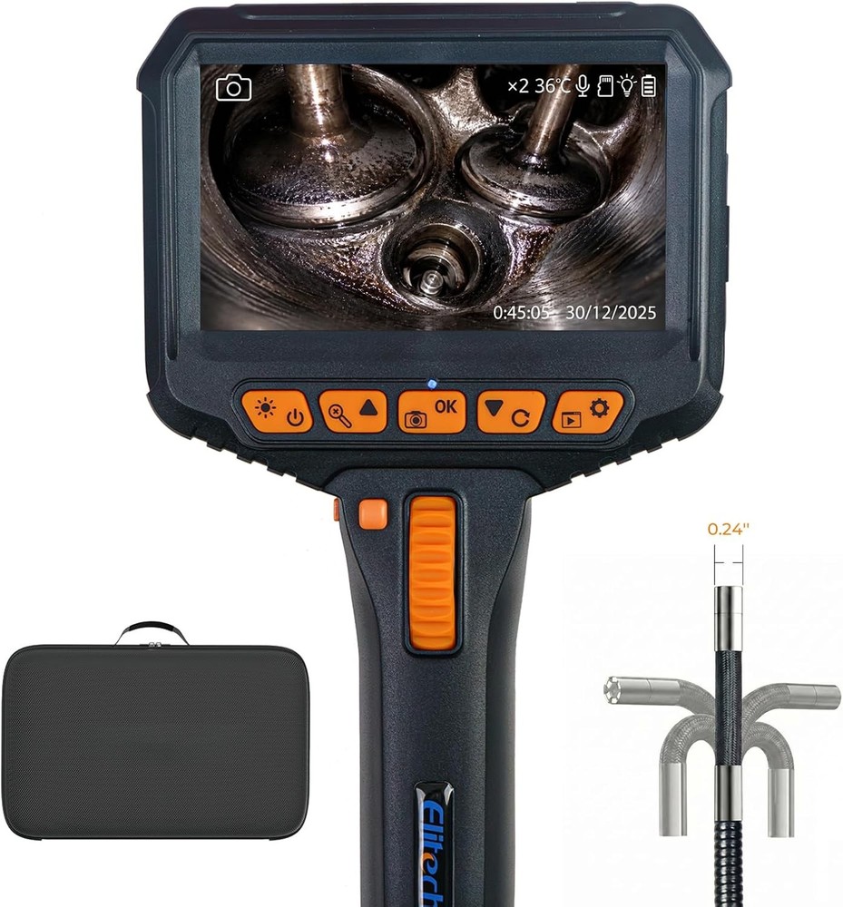 Elitech ELS-240 Two-Way 210° Inspection Borescope 6.2mm Endoscope Camera 3.3ft