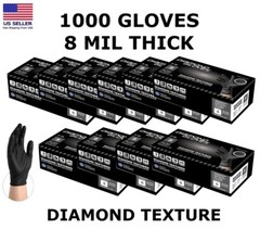 8 Mil Black Heavy Duty Thick Nitrile Industrial Gloves Case 1000 PC New S M L XL