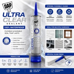 DAP Ultra Clear Sealant 10.1oz Flexible Waterproof Multi-Surface – 6 Pack 18388