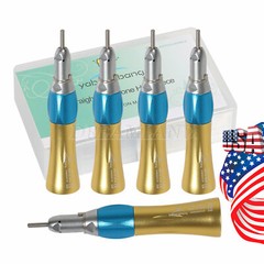 5X USA NEW Dental Slow Low Speed Handpiece Straight Nosecone 1:1 Gold-US