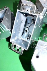 8-PK 3X2x2.25 In. Electrical Gangable SWITCH BOX Outlet Beveled Steel NEW 471