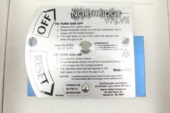 Northridge Earthquake Automatic Gas Shutoff Valve Model G100B 1″