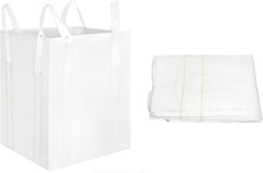 2Pcs FIBC Bulk Bags 1 Ton, 2200LBS Capacity Woven Polypropylene Sandbags 35”x43”