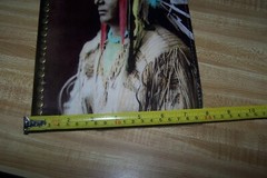 Leather Native American Indian Chief Portrait Studded Note Pad Paper Folder