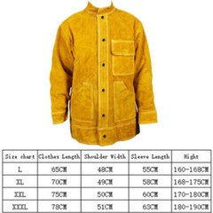 Heavy Duty Welding Jacket 2xl Heat Flame Resistant Cowhide Work Coat Welder Gift
