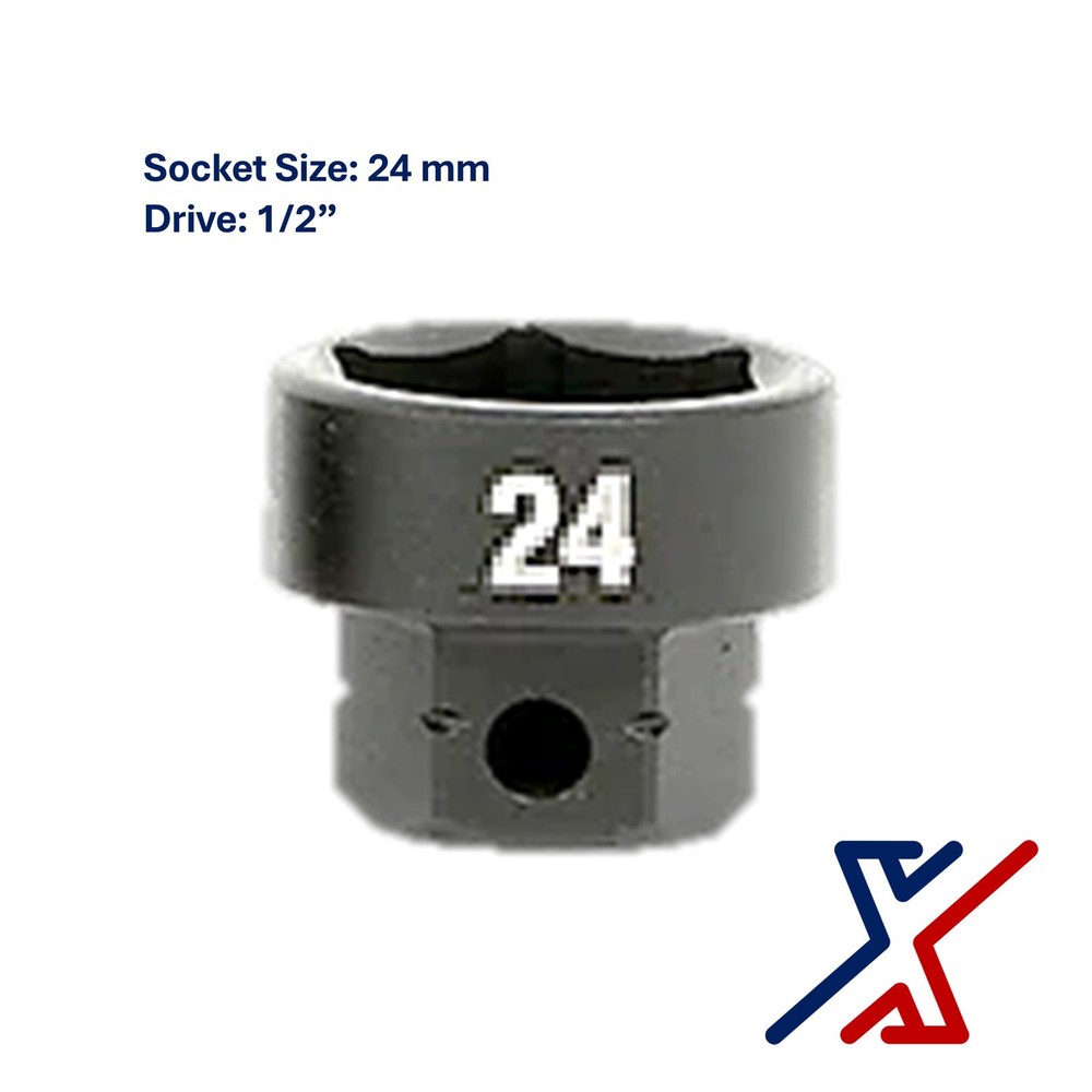 24mm. x 1/2″ Drive Nano Socket / Stuby Socket by X1 Tools