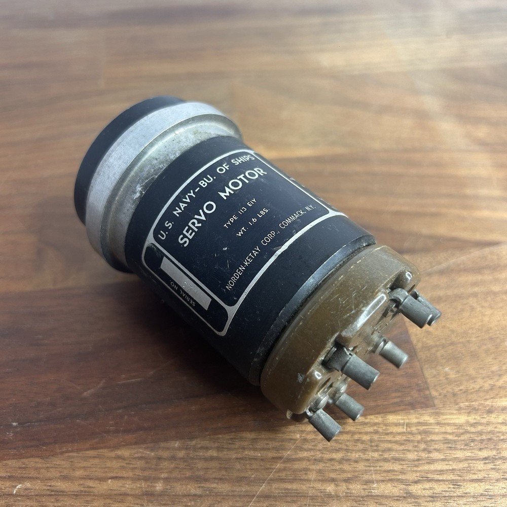 Vintage US Navy Servo Motor Norden-Ketay 113 E1Y Serial 128 Untested