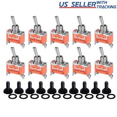 10x Waterproof Heavy Duty Toggle Switch ON/OFF 2 Terminal Car Boat SPST 15A 250V