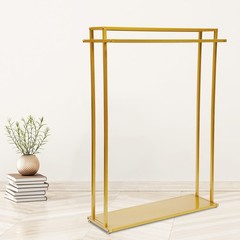 Gold Metal Clothing Display Rack ‎floor Standing Clothes Rack For Clothing Store