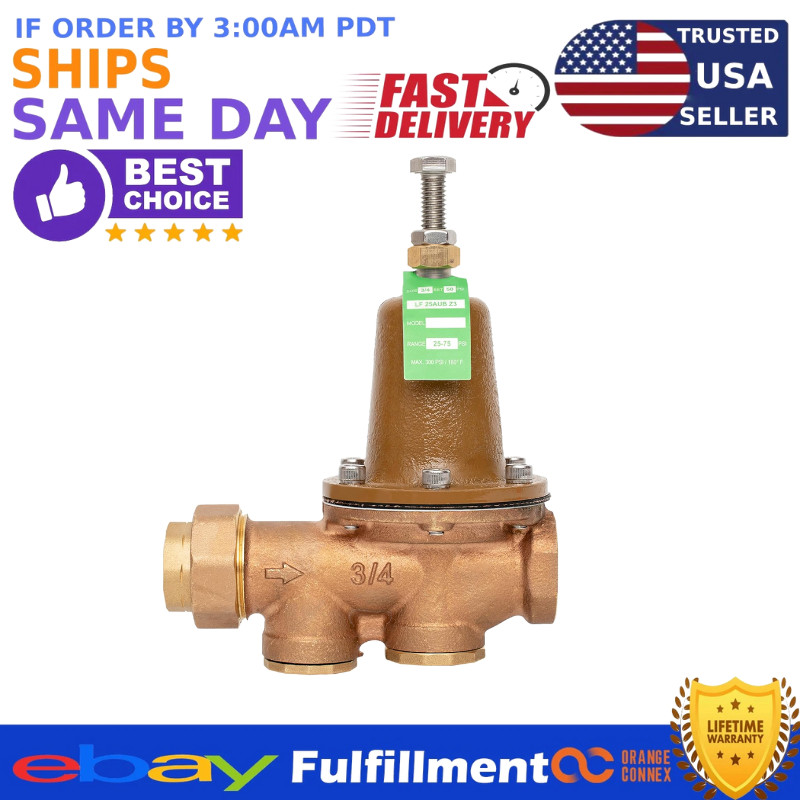 3/4″ 600XL Water Pressure Reducing Valve Adjustable 25-75 PSI # LF25AUB-Z3