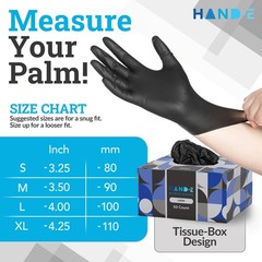 Black Nitrile Disposable Gloves Large, 50 Count – BBQ, Tattoo, Hair Dye, Cook…