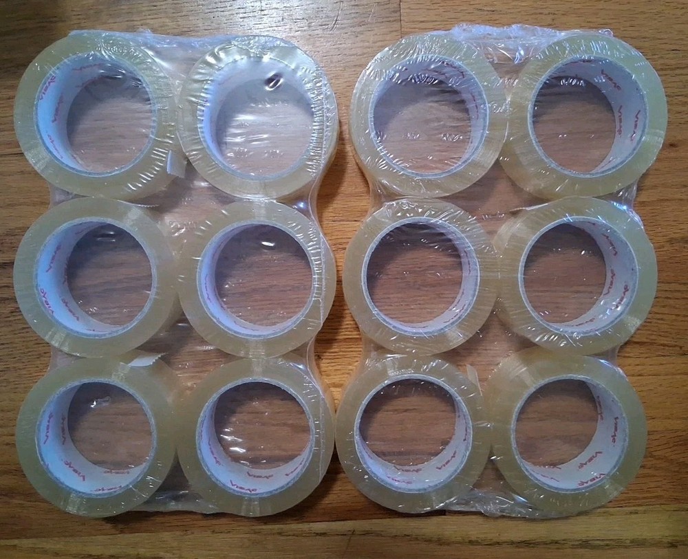 VIBAC 123 BOPP Box Sealing Tape 2″ x 110yd – Clear Packing Tape (12 Rolls)