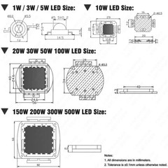 3W 10W 50W 100W High Power Smd Led Chip Red 620nm 660nm Light Emitting Diodes