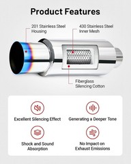 EVIL ENERGY 3.0 Inch Inlet 4.0 Inch Outlet Exhaust Muffler 3.0″ to 4.0″Universal