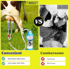 Milking Machine for Cow Electric Milker 3L Portable Pulsation Vacuum Pump Automa
