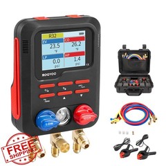 Rogvoc Digital AC Gauges RMG4DB-BK Refrigerant Kit