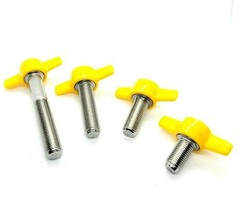 3/8″-24 Thumb Screw Bolts Fine Thread Yellow Butterfly Tee Wing Clamping Knob SS