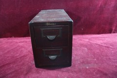 ** ANTIQUE GLOBE WOOD INDEX FILE CABINET TABLETOP RECIPE SCHOOL GENERAL STORE **