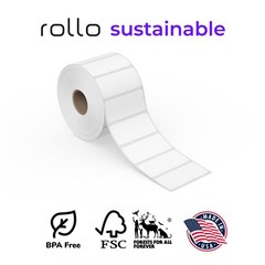 Rollo Direct Thermal 2×1 Barcode Labels – Roll of 1,000 Inches, White