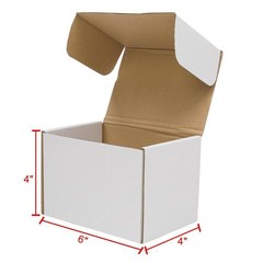 500 – 6x4x4 White Corrugated Shipping Mailer Carton Packing Fold Box