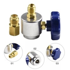 Self Sealing R134A Can Tap Valve Adapter For A/C Charging Hose Convertor US