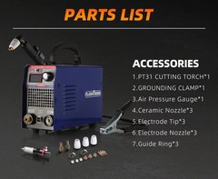 CUT50 110V/220V 50A Plasma Cutter Sic Mosfet 10mm” Clean Cuts LED Display