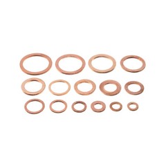 US150 M5-M22 Copper Crush Washer Gasket Set Flat Ring Seal Assortment Kit