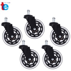 NEW 5Pcs Office Chair Caster Rubber Swivel Wheels Replacement Heavy Duty 3 inch