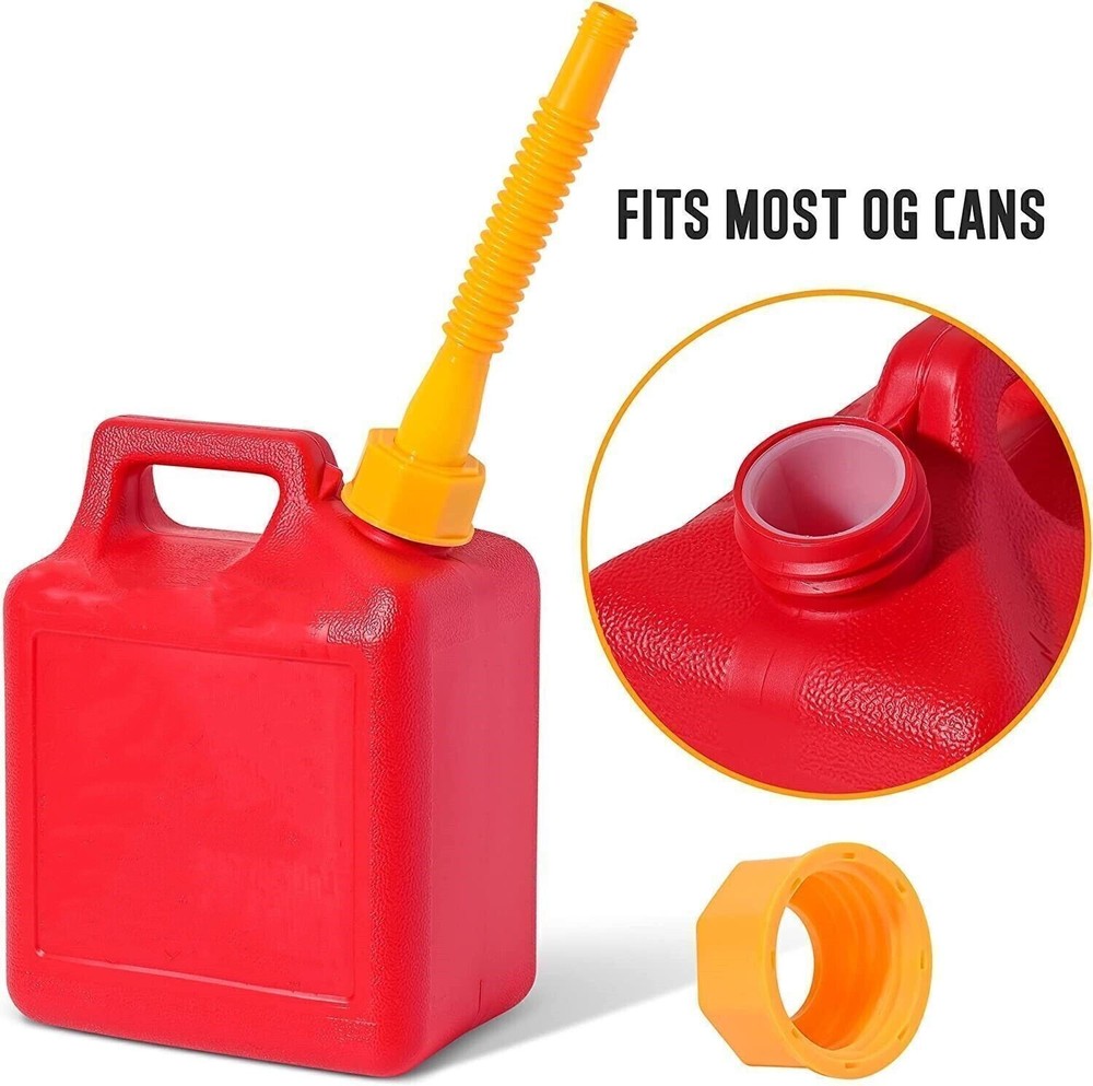 3 Pack Old Style Gas Can Spout Nozzle Vent Kit with Cap for Plastic Fuel Cans