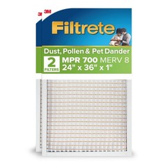 Filtrete 24x36x1 AC Furnace Air Filter, MPR 700, MERV 8, Tough 24x36x1, White