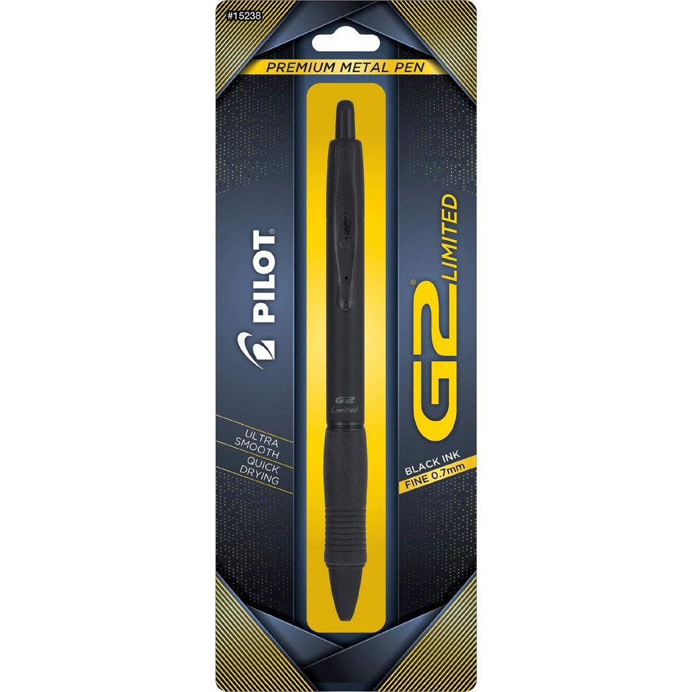 Pilot, G2 Limited Premium Gel Roller Pen, Fine Point 0.7 mm, Matte Black Barrel