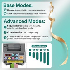 Ribbon Cutting Machine, Advanced Automatic Electric Tape Dispenser, 999mm Max Cu