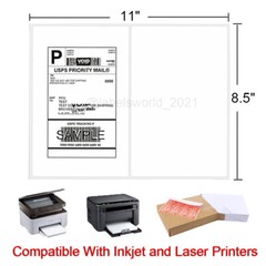 500-8000 Mailing Shipping Labels 8.5″x5.5″ Round Corner Half Sheet Self Adhesive