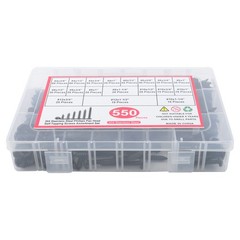 550Pcs 304 Stainless Steel Black Wood Screws, Phillips Pan Head Assortment Kit