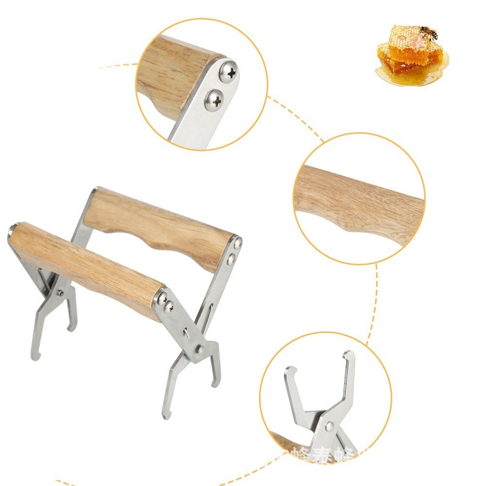 Wooden Handle Beehive Frame Clips Hive Box Tools – Beekeeping Accessories Kit [